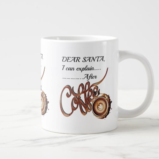 Dear SantaI Can Explain  After Coffee Xmas mug Grote Koffiekop (Rechts)