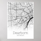 Dearborn Map - Michigan - City Map Poster (Voorkant)