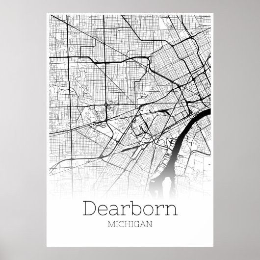 Dearborn Map - Michigan - City Map Poster (Voorkant)