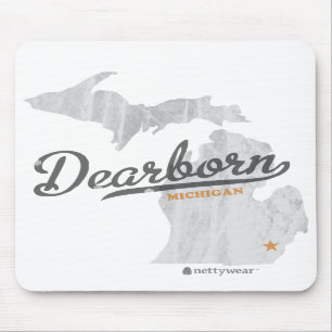 Dearborn Michigan Map Retro Mousepad Muismat