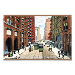 Dearborn Street, Chicago, Illinois 1911 Foto Afdruk