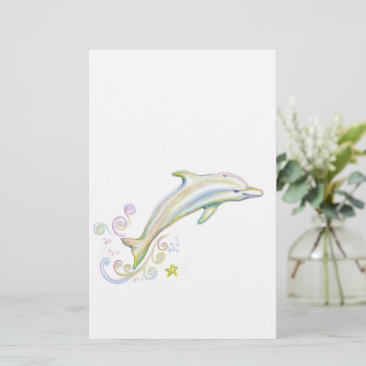 Dearest Dolphin Briefpapier (Staand voorkant)