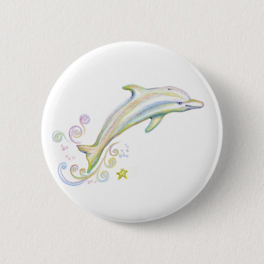 Dearest Dolphin Ronde Button 5,7 Cm (Voorkant)