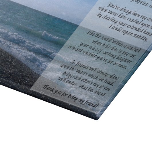 Dearest Friend Poem Seaside Waves Cutting Board Snijplank (Hoek)