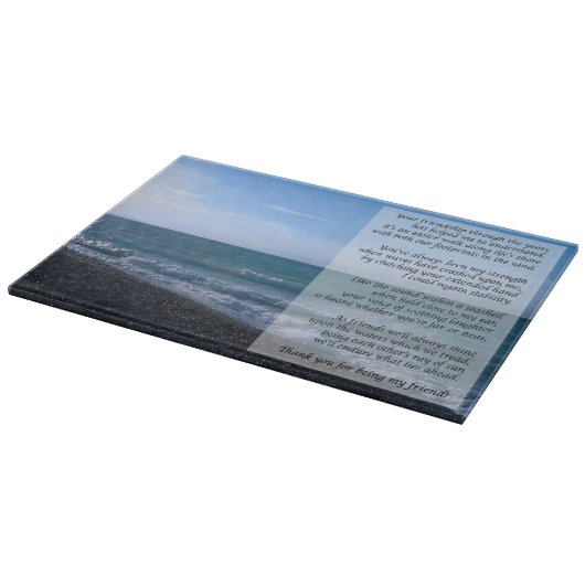 Dearest Friend Poem Seaside Waves Cutting Board Snijplank (Hoek)