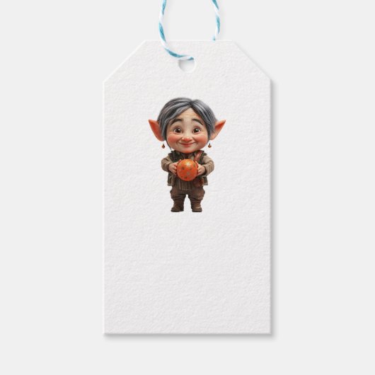 Dearie Christmas Elf Kraft Gift Labels Cadeaulabel (Voorkant)