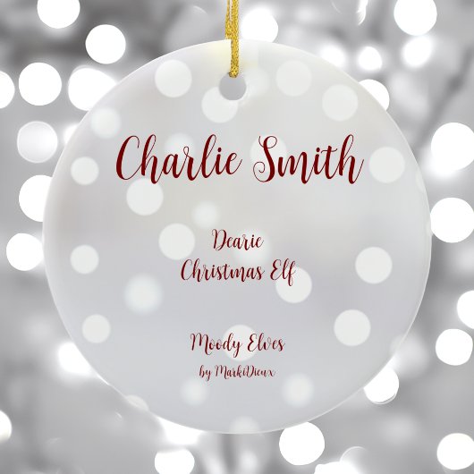 Dearie Kerst Elf Keramisch Ornament