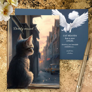 Dearly Missance Angel Cat Sympathy Card Kaart