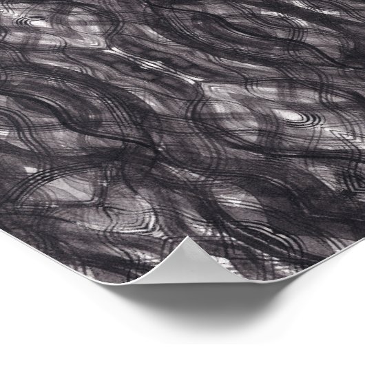 Death Abstract Dark Black Watercolor Art Poster (Hoek)