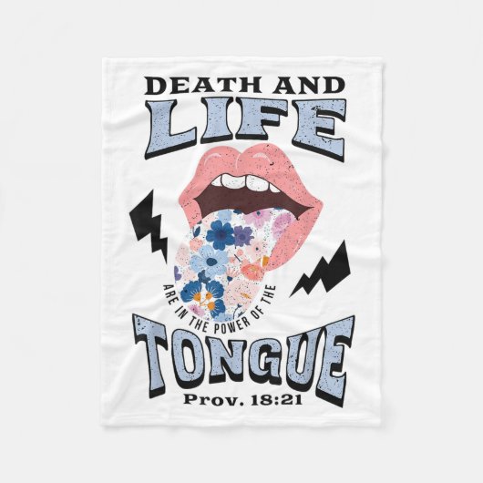 Death And Life Tongue Christian Fleece Deken (Voorkant)