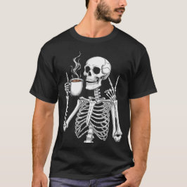 Death Before Decaf - Skeleton Koffieliefhebber Ont T-shirt
