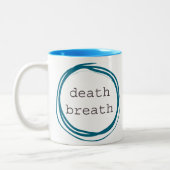 Death Breath Funny Tweekleurige Koffiemok (Links)