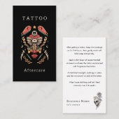 Death Butterfly Tattoo Nazorg Instructies Visitekaartje (Voorkant / Achterkant)