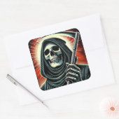 death character illustration vierkante sticker (Envelop)