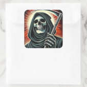 death character illustration vierkante sticker (Tas)