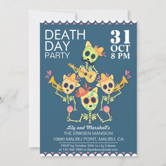 Death Day Halloween Party Uitnodiging (Voorkant)