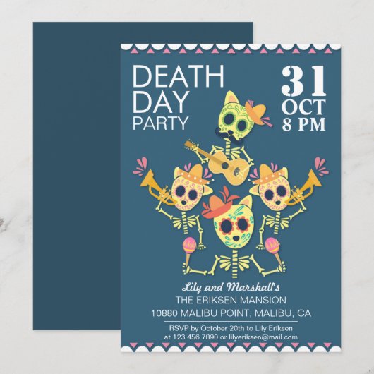 Death Day Halloween Party Uitnodiging (Voorkant / Achterkant)