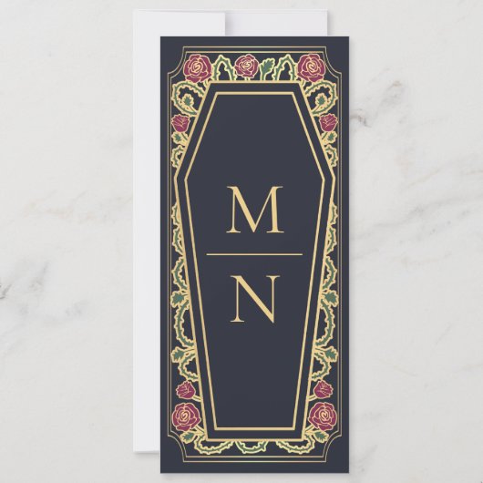 Death Do Us Part Blue Coffin Gothic Bewaar de datu Kaart (Achterkant)