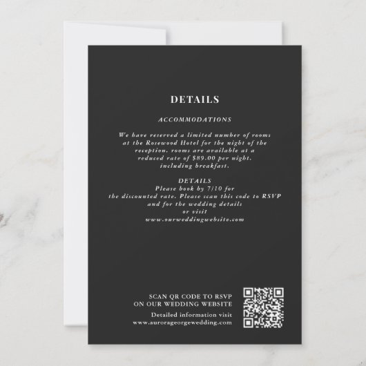 Death Do Us Part Gold Black Gothic Wedding QR-code Kaart (Achterkant)