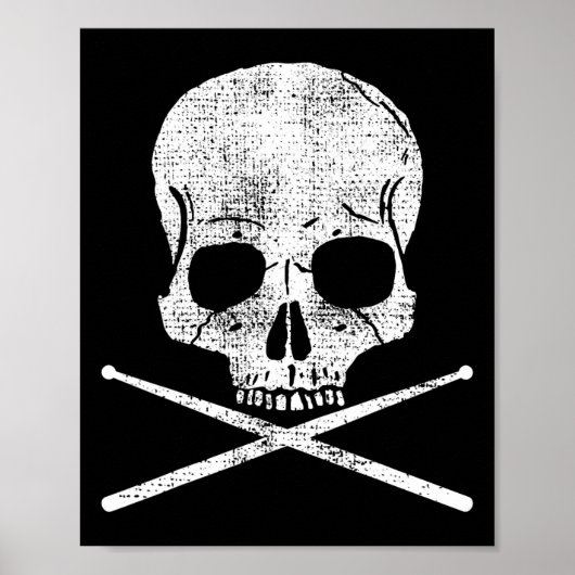 Death Drummer Metal  Drum Set Drumsticks Gi Poster (Voorkant)