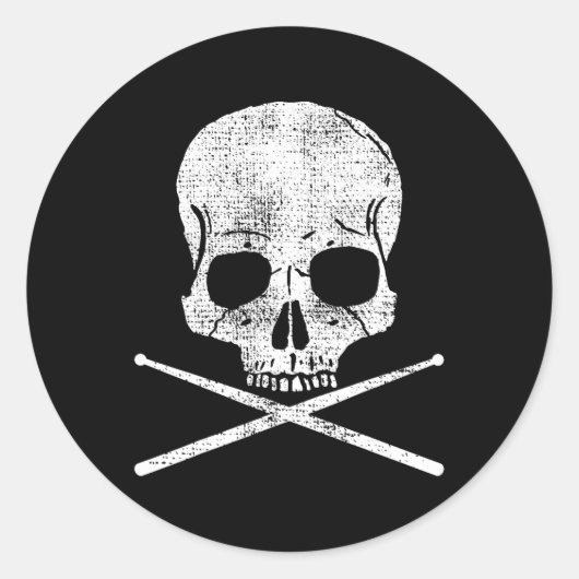 Death Drummer Metal  Drum Set Drumsticks Gi Ronde Sticker (Voorkant)