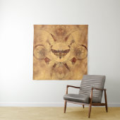 Death-head Hawkth Sacred Geometry Digital Art Wandkleed (In situ)