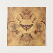 Death-head Hawkth Sacred Geometry Digital Art Wandkleed (Voorkant)