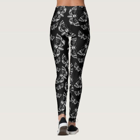 Death Head Moth Nu Gothic Gotisch Alternatief Leggings (Achterkant)