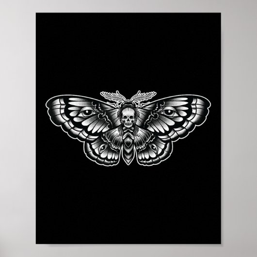 Death Head Moth Tattoo Art-geïnspireerd Symbolisch Poster (Voorkant)