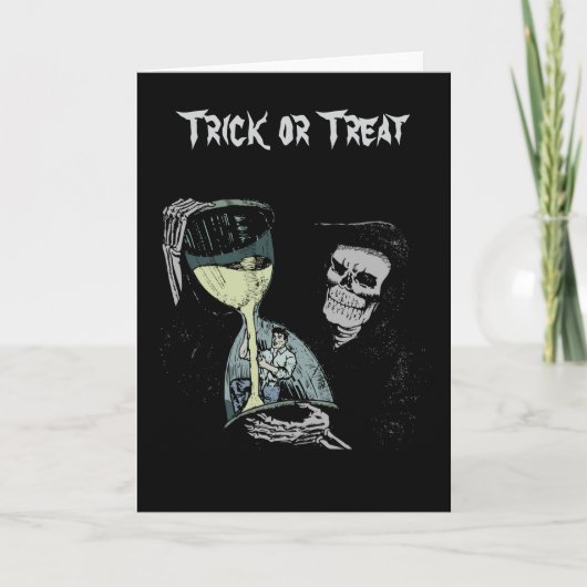 Death Hourglass Reaper Trick or treat Halloween Kaart (Voorkant)
