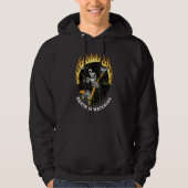 Death Is Watching Grim Reaper Gothic Retro Fire Oc Hoodie (Voorkant)