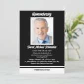 Death Jubileum foto op zwart en wit uitnodigen Kaart (Staand voorkant)