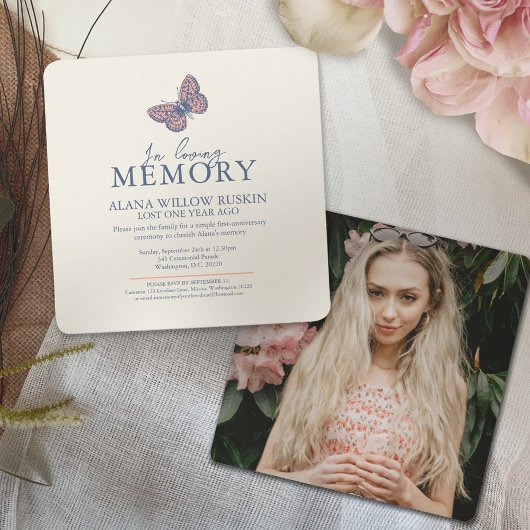 Death Jubileum koraal crème vlinder foto Kaart