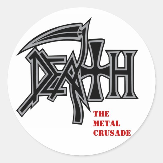 DEATH logo Metal Kruistocht stickers (Voorkant)