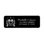 Death Lovers Skeleton Wedding Retouradres Etiket (Voorkant)