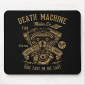 Death Machine Harley Motor Ride Fast of Die Last Muismat (Voorkant)