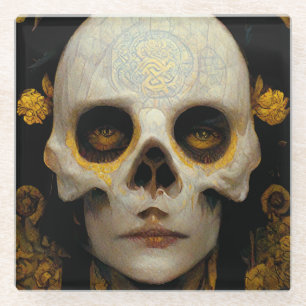 Death Mask Fantasy Sci-Fi Art Glazen Onderzetter