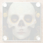 Death Mask Fantasy Sci-Fi Art Glazen Onderzetter (Achterkant)