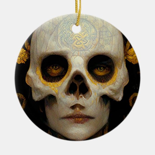 Death Mask Fantasy Sci-Fi Art Keramisch Ornament (Voorkant)