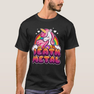 Death Metal Funny Rainbow en Unicorn Gift T-shirt