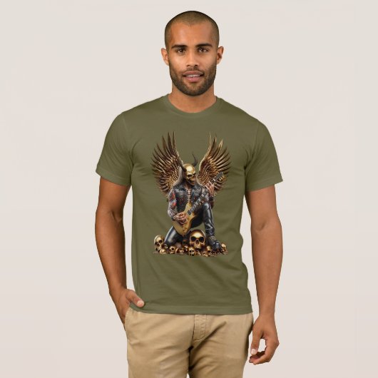 Death Metal Gitarrist Hell 666 T-shirt (Voorkant volledig)