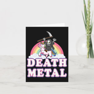 Death Metal Grappige Regenboog Grim Reaper Unicorn Kaart