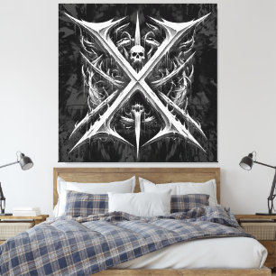 Death Metal Headbanger - Heavy MetalHeads Canvas Afdruk