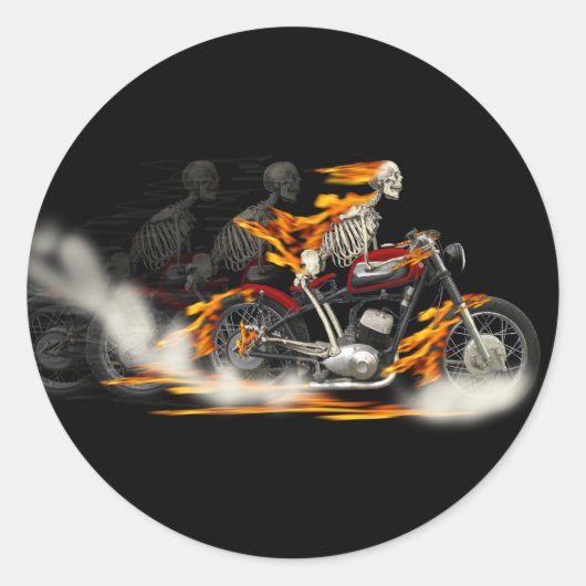 Death Metal Motorbike Riders Rubber burn Ronde Sticker (Voorkant)