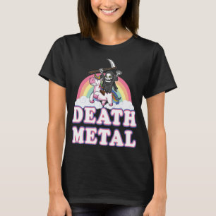 Death Metal Rainbow Grappig Grim Reaper Eenhoorns  T-shirt