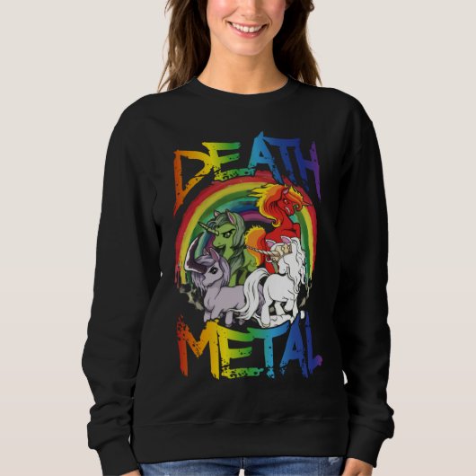 Death Metal  Rainbow Unicorn Apocalypse Trui (Voorkant)