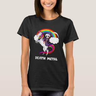 Death Metal Rock Love Rainbow Grim Reaper Riding U T-shirt