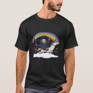Death Metal Rock Music Rainbow Grim Reaper Riding T-shirt