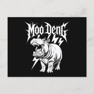 Death Metal Schattige Baby Hippo Moo Deng Hippopot Briefkaart