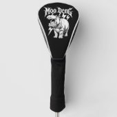 Death Metal Schattige Baby Hippo Moo Deng Hippopot Golfheadcover (Voorkant)